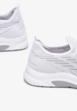 Białe Siateczkowe Buty Sportowe na Piankowej Podeszwie Linidas