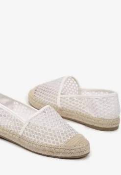 Białe Siateczkowe Espadryle na Podeszwie z Plecionki Setariva