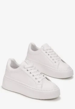 Białe Sneakersy na Grubej Podeszwie Cernanda