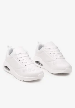 Białe Sneakersy na Grubej Podeszwie przed Kostkę Floemini