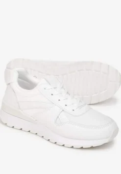 Białe Sneakersy na Grubej Podeszwie Pheona