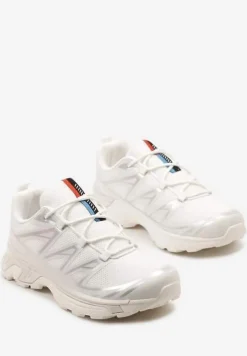 Białe Sneakersy na Grubej Podeszwie ze Sznurowaniem i Ozdobnymi Gumowymi Elementami Tellgina