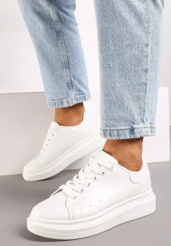 Białe Sneakersy na Niskiej Platformie w Klasycznym Stylu Lucid Dream