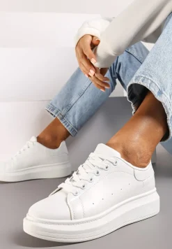 Białe Sneakersy na Niskiej Platformie w Klasycznym Stylu Lucid Dream