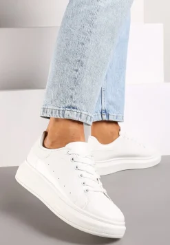 Białe Sneakersy na Niskiej Platformie w Klasycznym Stylu Lucid Dream