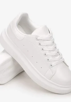 Białe Sneakersy na Niskiej Platformie w Klasycznym Stylu Lucid Dream