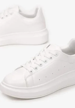 Białe Sneakersy na Niskiej Platformie w Klasycznym Stylu Lucid Dream