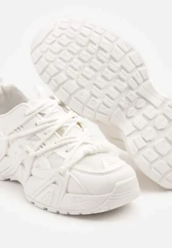 Białe Sneakersy Ozdobione Tłoczonym Wzorem Sanalitia