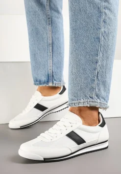 Białe Sneakersy Ozdobione Paskiem Cleova