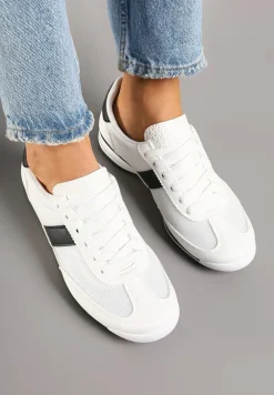 Białe Sneakersy Ozdobione Paskiem Cleova