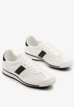 Białe Sneakersy Ozdobione Paskiem Cleova