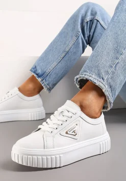 Białe Sneakersy Skórzane na Platformie Ulvinasa
