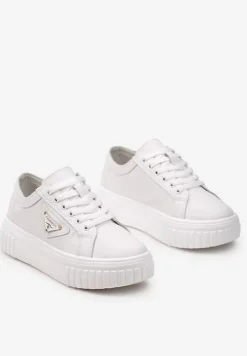 Białe Sneakersy Skórzane na Platformie Ulvinasa