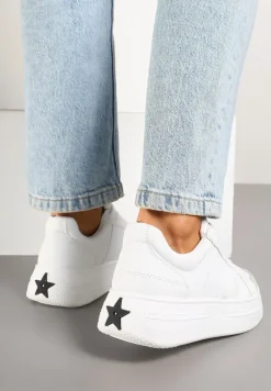 Białe Sneakersy Vices na Platformie z Gwiazdką Fenarra