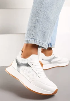 Białe Sneakersy ze Skarpetkową Cholewką Willowa