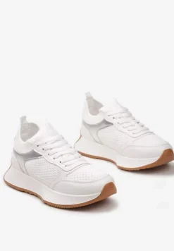 Białe Sneakersy ze Skarpetkową Cholewką Willowa