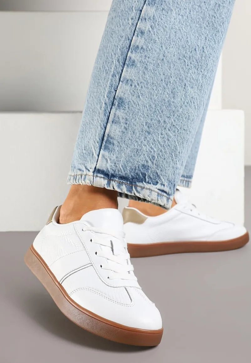 Białe Sneakersy ze Skóry Naturalnej z Przeszyciami Tilliossa