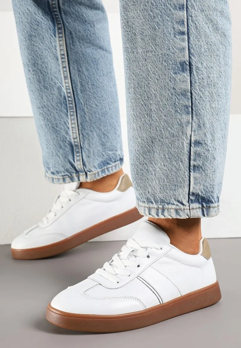 Białe Sneakersy ze Skóry Naturalnej z Przeszyciami Tilliossa