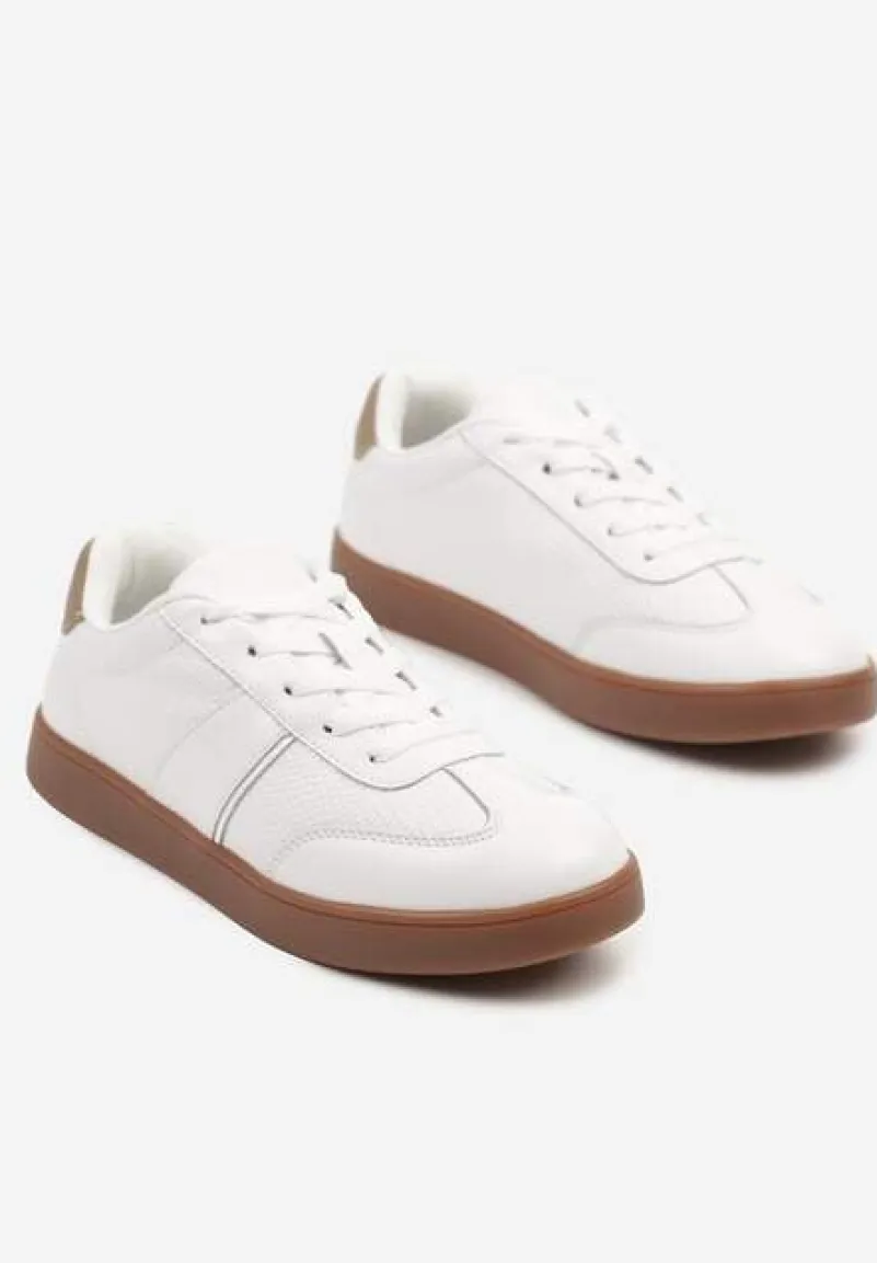 Białe Sneakersy ze Skóry Naturalnej z Przeszyciami Tilliossa