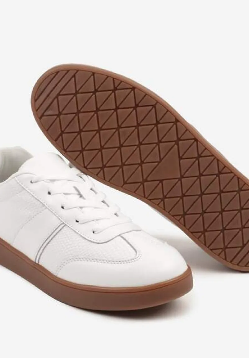 Białe Sneakersy ze Skóry Naturalnej z Przeszyciami Tilliossa