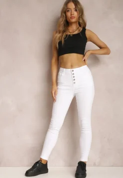 Białe Spodnie Skinny Winvienne
