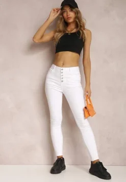 Białe Spodnie Skinny Winvienne