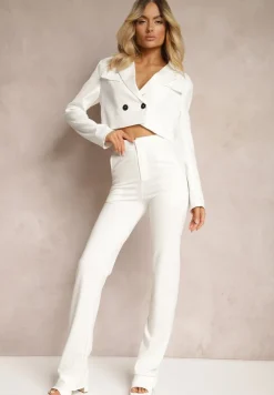 Białe Spodnie Szerokie Tanora