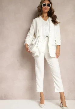 Białe Spodnie z Paskiem Eudea