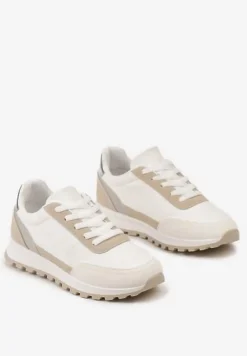 Białe Sznurowane Sneakersy przed Kostkę Kiea