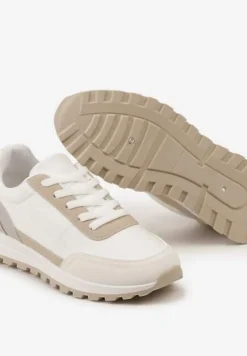 Białe Sznurowane Sneakersy przed Kostkę Kiea