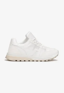 Białe Sznurowane Sneakrersy Cashe