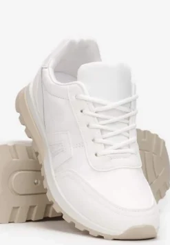Białe Sznurowane Sneakrersy Cashe