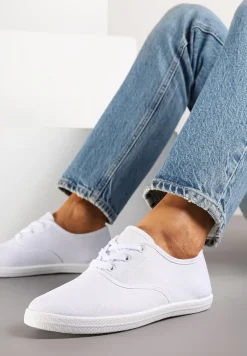 Białe Sznurowane Tenisówki Przed Kostkę Jennessa