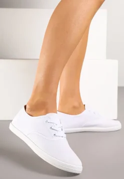 Białe Sznurowane Tenisówki Przed Kostkę Jennessa