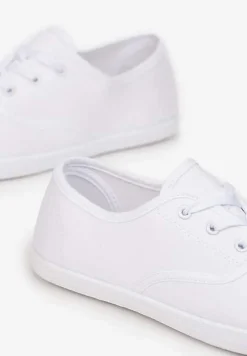 Białe Sznurowane Tenisówki Przed Kostkę Jennessa