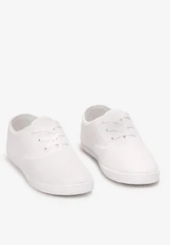 Białe Sznurowane Tenisówki Przed Kostkę Calapse
