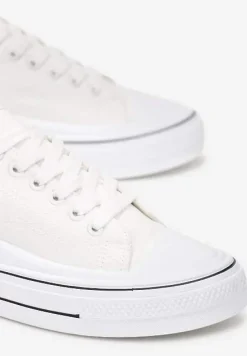 Białe Sznurowane Trampki do Kostki Kalyne