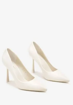 Białe Szpilki w Eleganckim Stylu ze Szpiczastym Noskiem Galadi