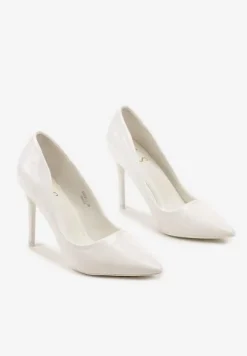 Białe Szpilki z Ekoskóry ze Szpiczastym Noskiem Tannesha