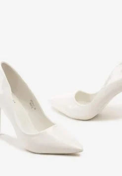 Białe Szpilki z Ekoskóry ze Szpiczastym Noskiem Tannesha