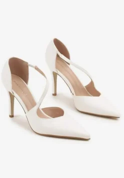 Białe Szpilki z Ozdobnym Paskiem Adelli