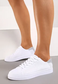 Białe Tenisówki na Płaskiej Podeszwie Sznurowane Xanolia