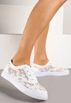 Białe Tenisówki Ozdobione Koronką Orrisanne