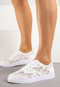 Białe Tenisówki Ozdobione Koronką Orrisanne