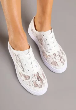 Białe Tenisówki Ozdobione Koronką Orrisanne
