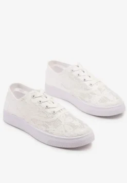Białe Tenisówki Ozdobione Koronką Orrisanne