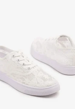 Białe Tenisówki Ozdobione Koronką Orrisanne