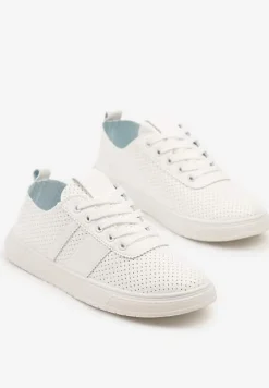 Białe Tenisówki Ozdobione Paskami Meloti
