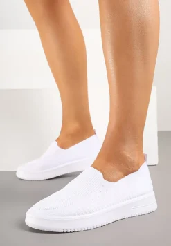 Białe Tenisówki Ozdobione Siateczkową Cholewką Eraniletia