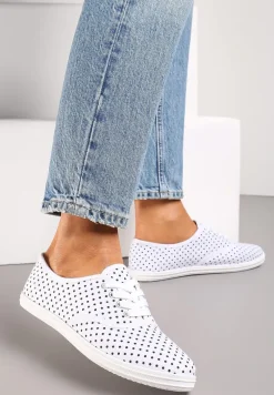 Białe Tenisówki przed Kostkę w Kropki Porenia